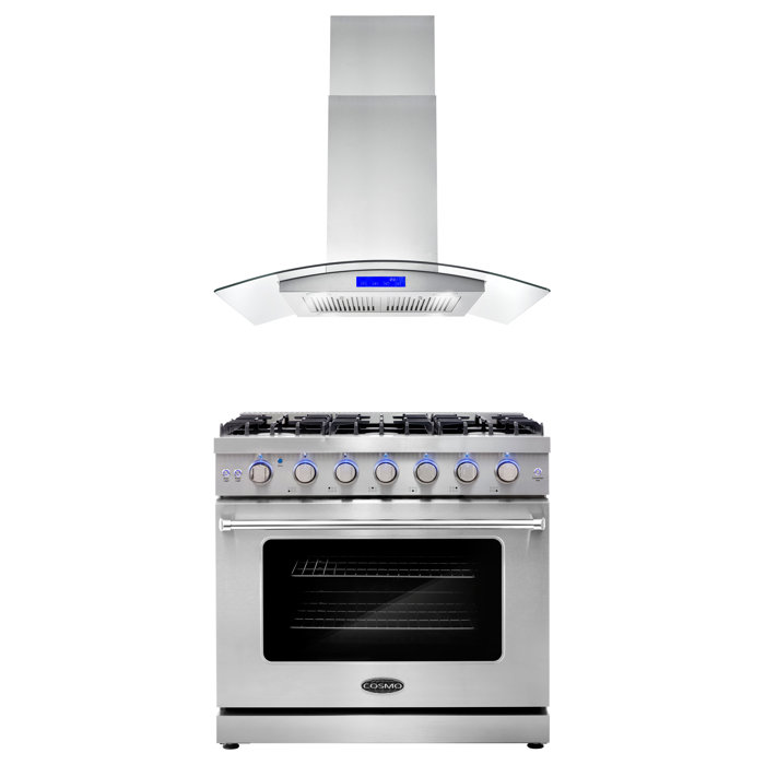 Cosmo 2 Piece Kitchen Package with 36" Freestanding Gas Range & 36